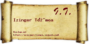 Izinger Tímea névjegykártya